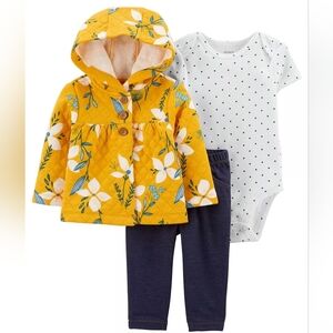 Carter's Baby 3-Piece Floral Cardigan Set Size 12 Months NEW